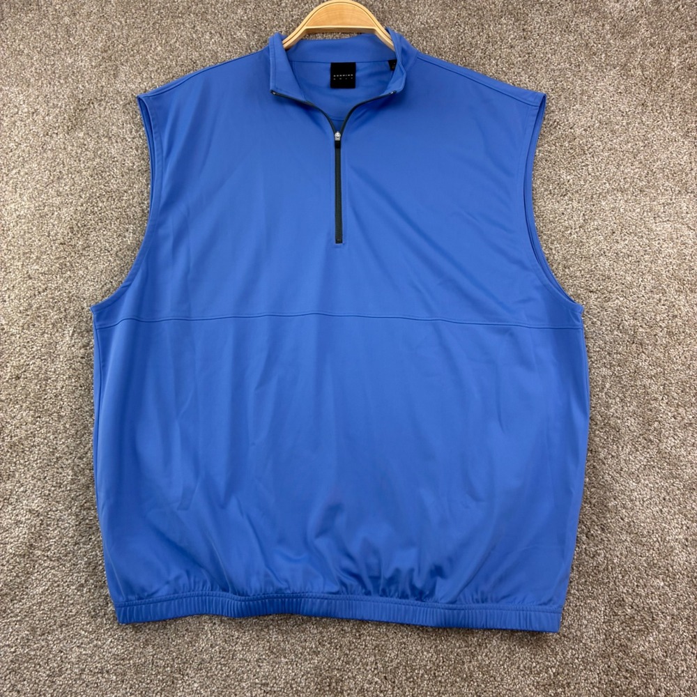 Dunning Active Golf Vest Size L Blue 1/4 Zip Lightweight Performance Pullover
